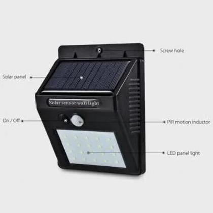 Imagem de Luminaria Solar 20 Leds Com Sensor De Presença Automático