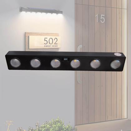 Imagem de Luminária Solar 6 LEDs Sensor 1,2V Arandela de Parede Externa Muro Fachada À Prova DÁgua IP65