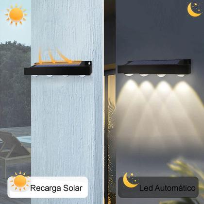 Imagem de Luminária Solar 6 LEDs Sensor 1,2V Arandela de Parede Externa Muro Fachada À Prova DÁgua IP65