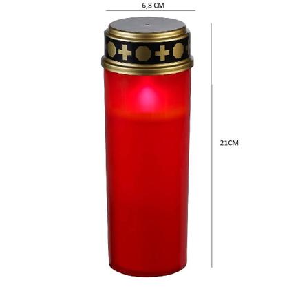 Imagem de Luminaria solar balizadora jardim tipo vela iluminacao externa fachada grama base recarregavel