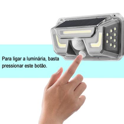 Imagem de Luminaria Solar Bion Spot Sensor Movimento Led Iluminaçao Decoraçao Lampada Parede Detecta Presença Jardim Quintal