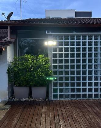 Imagem de Luminária Solar com Sensor e Controle Remoto 218 leds 3 cabeças placa acoplada