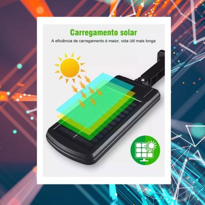 Imagem de Luminária Solar de Led Poste de Luz Externa para Jardim Recarregável Com sensor de Movimento 100W