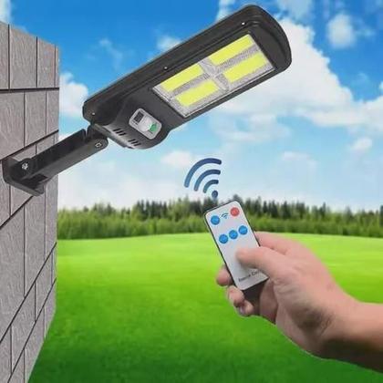 Imagem de Luminária Solar Externa Poste Rua Parede Sensor Automático