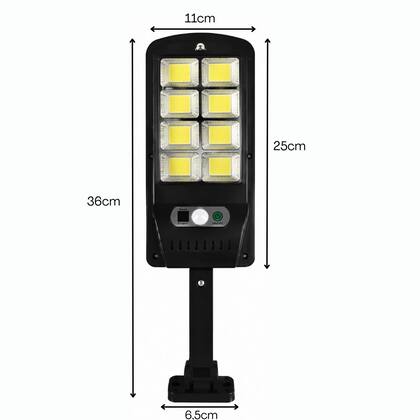 Imagem de Luminária Solar Externa Refletor de Poste 150W Com Controle Remoto e Sensor de Presença Luz Led Para Jardim Quintal