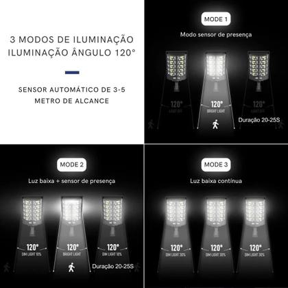 Imagem de Luminária Solar Holofote Poste Refletor 600w 504 Led Potente