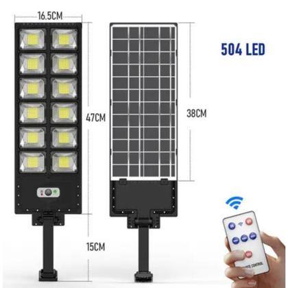 Imagem de Luminária Solar Holofote Poste Refletor 600w 504 Led Potente