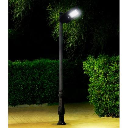 Imagem de Luminária Solar Integrada Poste e Parede LED 850 Lúmens 6500K com Sensor de Presença e Suporte