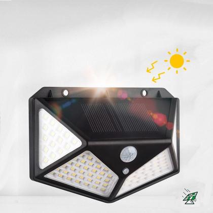 Imagem de Luminária Solar Lâmpada 100 Led Com Sensor Movimento Jardim