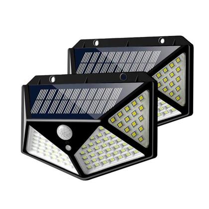 Imagem de Luminária Solar Lâmpada 100 Led Com Sensor Movimento Jardim
