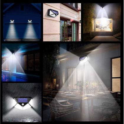 Imagem de Luminária Solar Lâmpada 100 Led Com Sensor Movimento Jardim