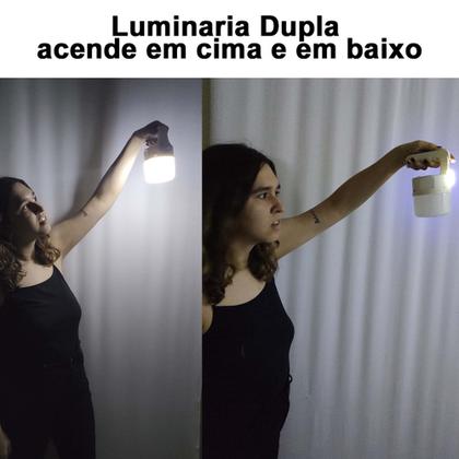 Imagem de Luminaria Solar Lanterna Dupla Fonte de Luz Led 2 em 1 Camping Portatil Iluminaçao Noturna Externa Acampamento Emergencia SOS Rua Segurança