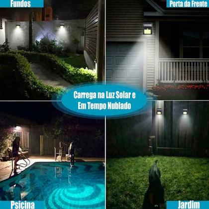 Imagem de Luminaria Solar Led Lampada 48 Leds Sensor Movimento Parede