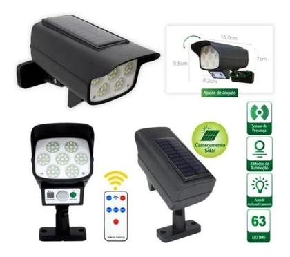 Imagem de Luminaria Solar LED Resistente a Agua Sensor de Presença Sem Fio Ajustavel