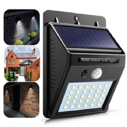Imagem de Luminaria Solar Luz 30 Led Com Sensor De Presença Automático
