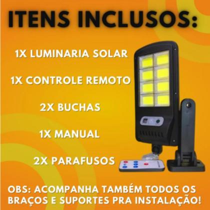 Imagem de Luminaria Solar Luz Led Sensor Presença Poste Parede Forte Externa Jardim