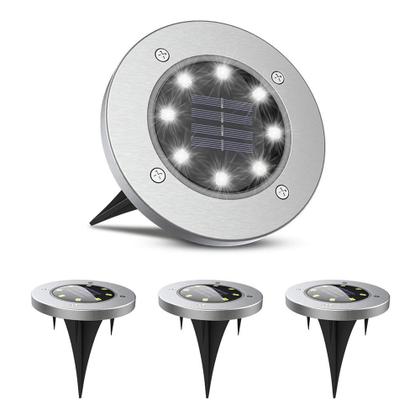 Imagem de Luminária Solar Para Jardim E Gramado Kit 4 Peças LED Iluminação Externas Á prova D'Água Acionamento Automático ao Anoitecer