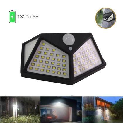 Imagem de Luminária Solar Parede 100 Led Sensor Presença Com 3 Funções