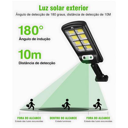 Imagem de Luminária Solar Parede 160 COB Sensor Presença Com 3 Funções