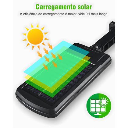 Imagem de Luminária Solar Parede 160 COB Sensor Presença Com 3 Funções