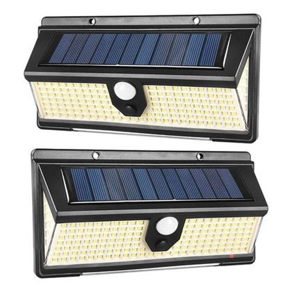 Imagem de Luminária Solar Parede 190 Led Rwb Sensor Presença 4 Funçõeativação do strobo giroflex azul e vermelho