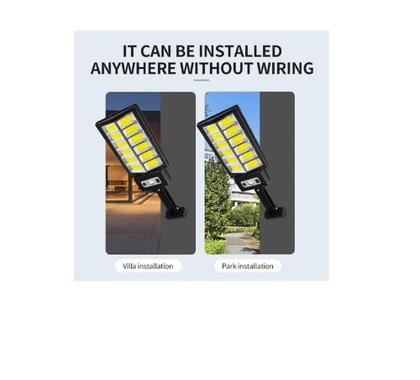 Imagem de Luminária Solar Poste Rua Parede Refletor 288 Led C/ Sensor