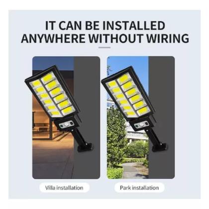 Imagem de Luminária Solar Poste Rua Parede Refletor 288 Led C/ Sensor