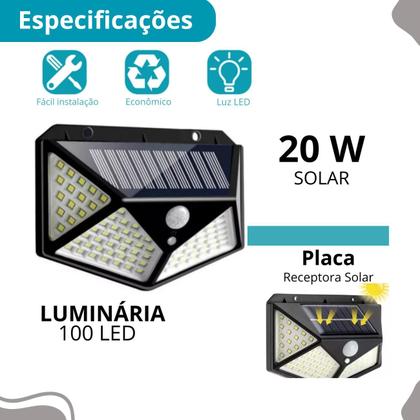 Imagem de Luminária Solar Sem Fio com Sensor e Luz Potente para Jardim