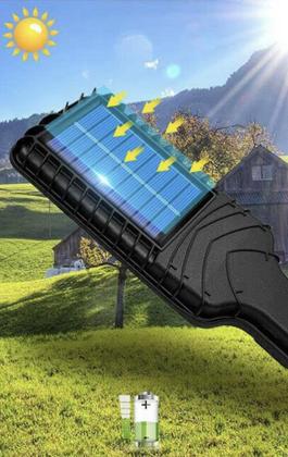 Imagem de Luminária Solar Sem Fio Luz Externa Jardim Lâmpada de Parede Com Sensor e Controle