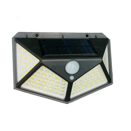 Imagem de Luminaria Solar Sensor de Movimento Branco Quente Presença Parede 100 LED 3 Funçoes Lampada Prova d'Agua Iluminaçao
