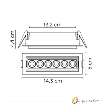 Imagem de Luminária Soul De Embutir 24 Branco E Preto LED 2700K 10W 590LM Bivolt