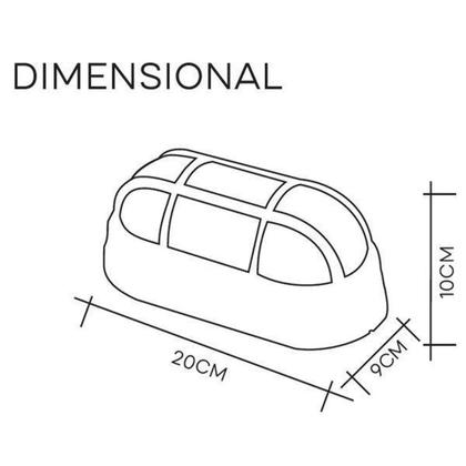 Imagem de Luminaria tartaruga 1xe27 injetada com grade preta opl 3292