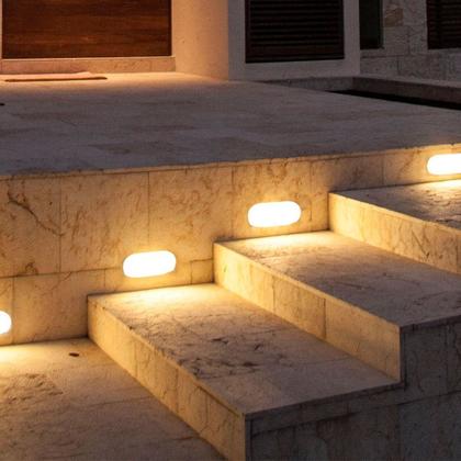 Imagem de Luminária Tartaruga Led 8w Branco Quente 3000k Bivolt Iluminação Externa para Casa