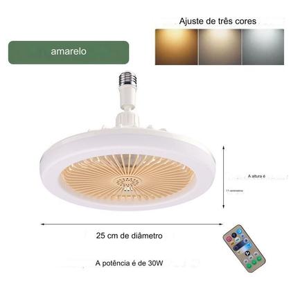 Imagem de Luminária Teto Luz Led Ventilador Lâmpada Silencioso Bivolt