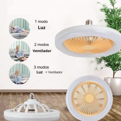 Imagem de Luminária Teto Luz Led Ventilador Lâmpada Silencioso Bivolt
