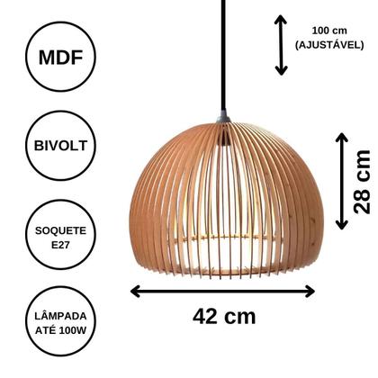 Luminária Teto tipo Pendente CASABLANCA MDF - Completa - LENOBRE Imagem de Luminária Teto tipo Pendente CASABLANCA MDF - Completa