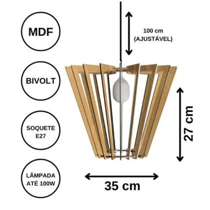 Imagem de Luminária Teto tipo Pendente FANTASY MDF Completa