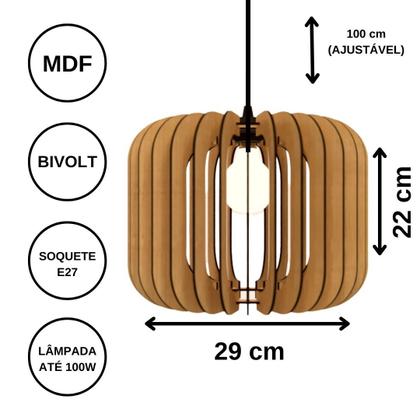 Imagem de Luminária Teto tipo Pendente PADUA MDF - Completa