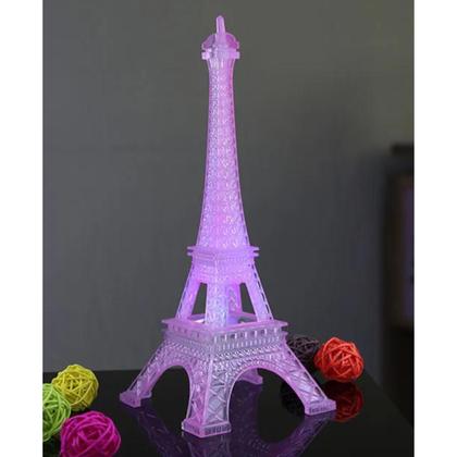 Imagem de Luminária Torre Eiffel 3d Led Abajur Decoração Acrílico Top