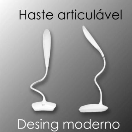 Imagem de Luminaria touch flexivel de mesa para estudos 21 leds sem fio com 3 niveis de luz recarregavel