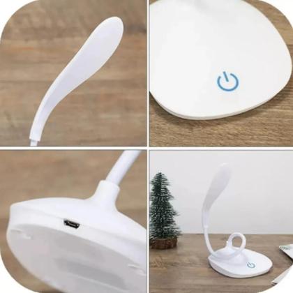 Imagem de Luminaria touch flexivel de mesa para estudos 21 leds sem fio com 3 niveis de luz recarregavel