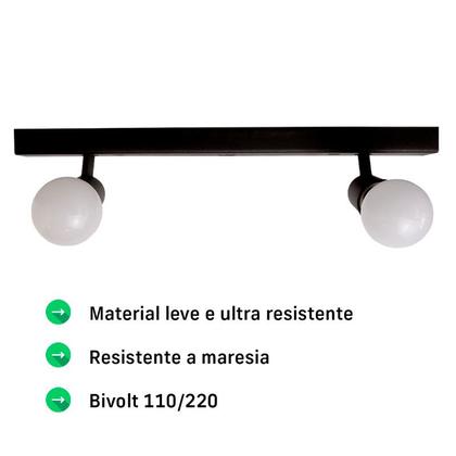 Imagem de Luminária Trilho Eletrificado 2 Lâmpadas Direcionável