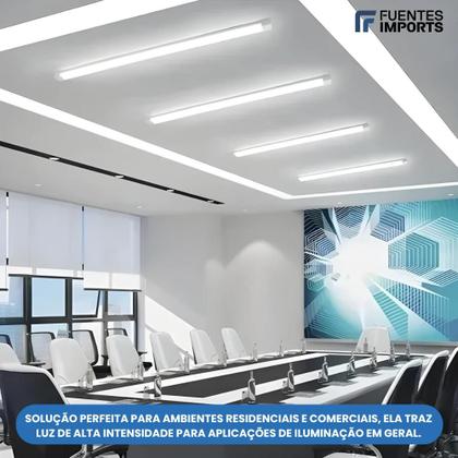 Imagem de Luminária Tubular Sobrepor Led Linear 18w Estrutura 6500k