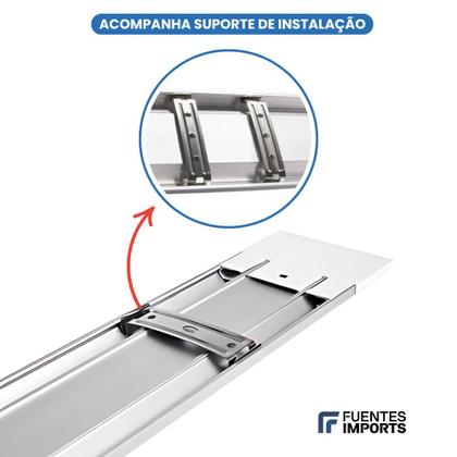 Imagem de Luminária Tubular Sobrepor Led Linear 18w Estrutura 6500k
