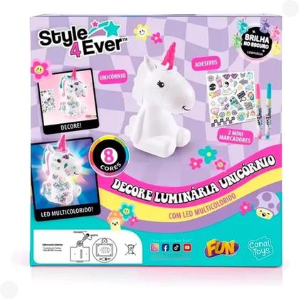 Imagem de Luminária Unicórnio Glow In The Dark Médio C/Decorações F0150-6 - Fun