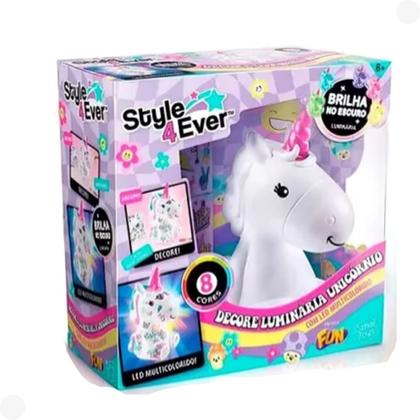 Imagem de Luminária Unicórnio Glow In The Dark Médio C/Decorações F0150-6 - Fun