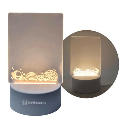 Imagem de Luminária USB 3D Tipo Lousa P/ Recados e Mensagens Com Caneta Mágica KL1512 KL1516 KL1517 KL1518