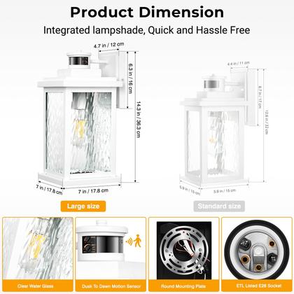 Imagem de Luminária VIANIS com sensor de movimento ajustável branca ao ar livre