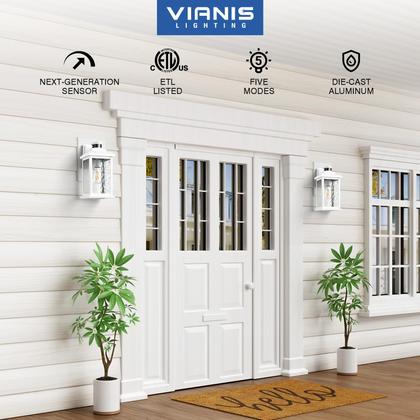 Imagem de Luminária VIANIS com sensor de movimento ajustável branca ao ar livre