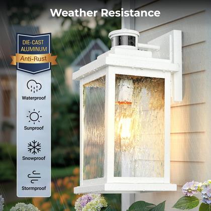 Imagem de Luminária VIANIS com sensor de movimento ajustável branca ao ar livre